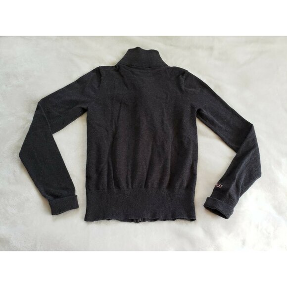 Hurley VTG Jacket Women Size XS Dark Gray Long Sleeve Mock Neck Logo Full Zip - Picture 2 of 11